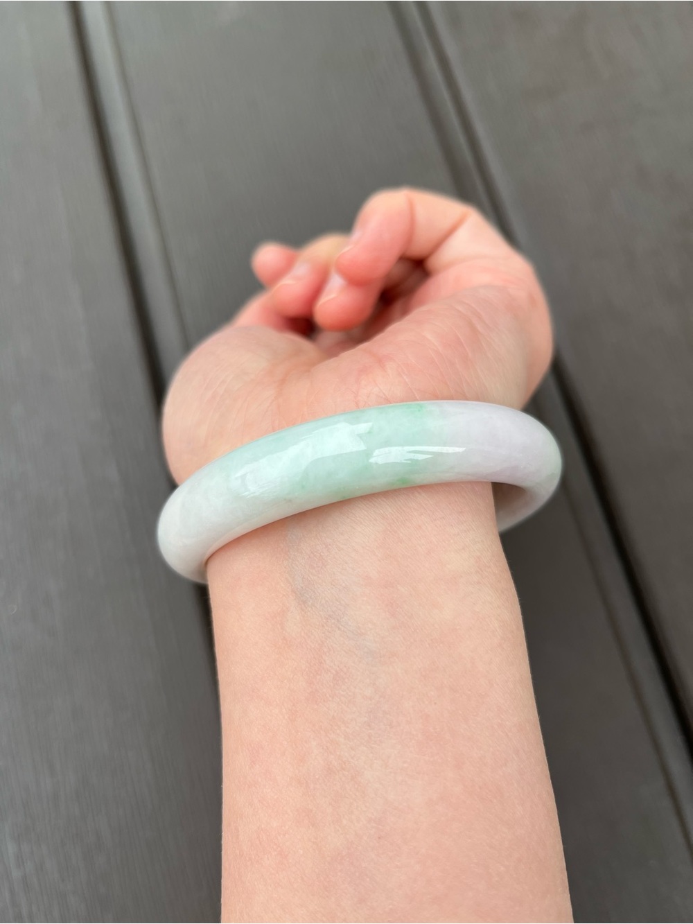 BW089-RM 56.2mm Certified Untreated Grade A Burmese Jadeite Bangle Jade Bracelet - Picture 12 of 16